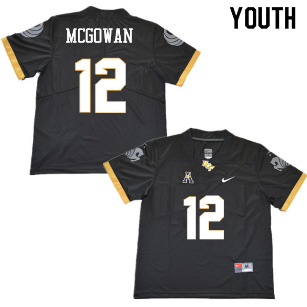 Youth #12 Taj McGowan UCF Knights College Football Jerseys Sale-Black - Click Image to Close